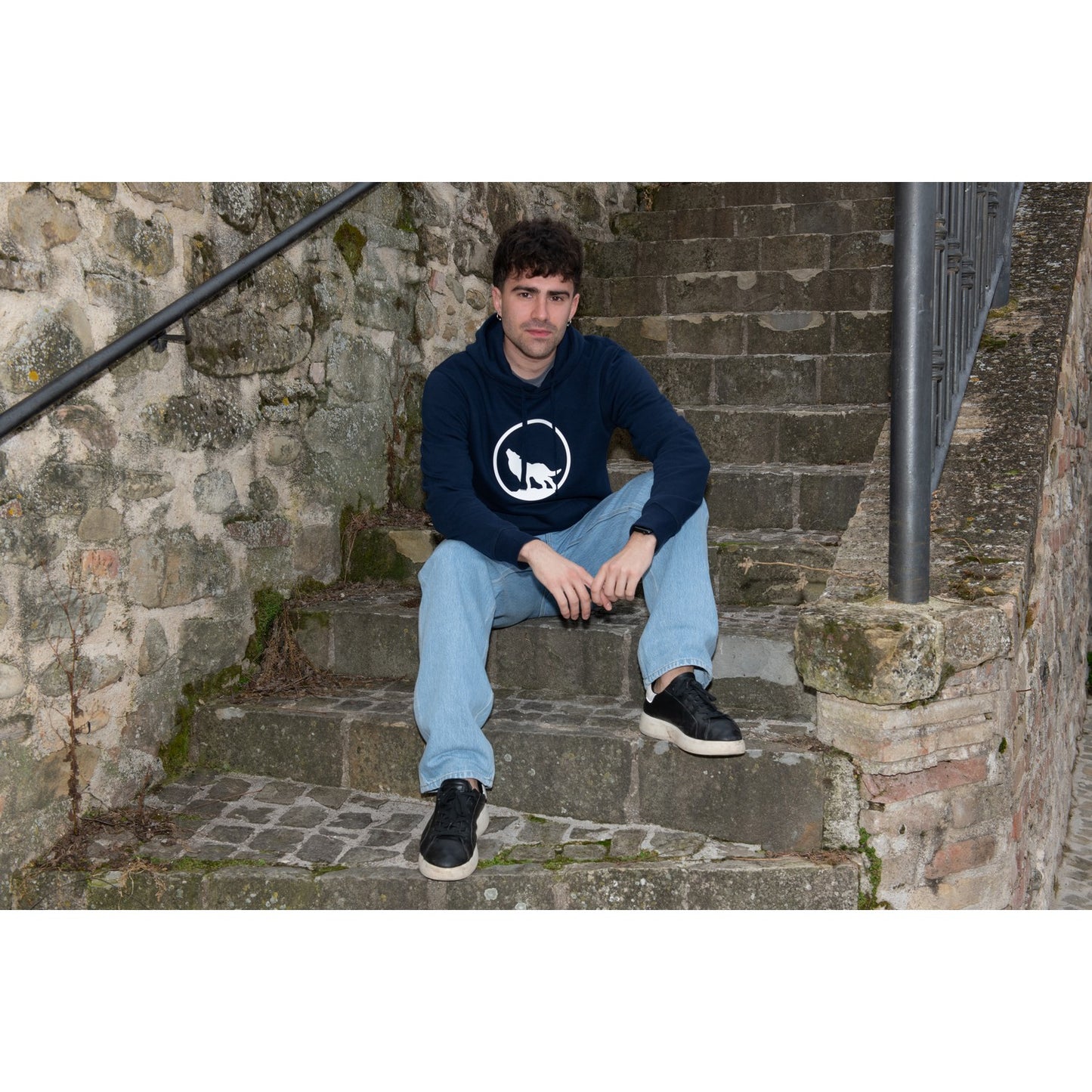 Felpa LeWolf con Cappuccio MADDALENA Blu Navy Unisex