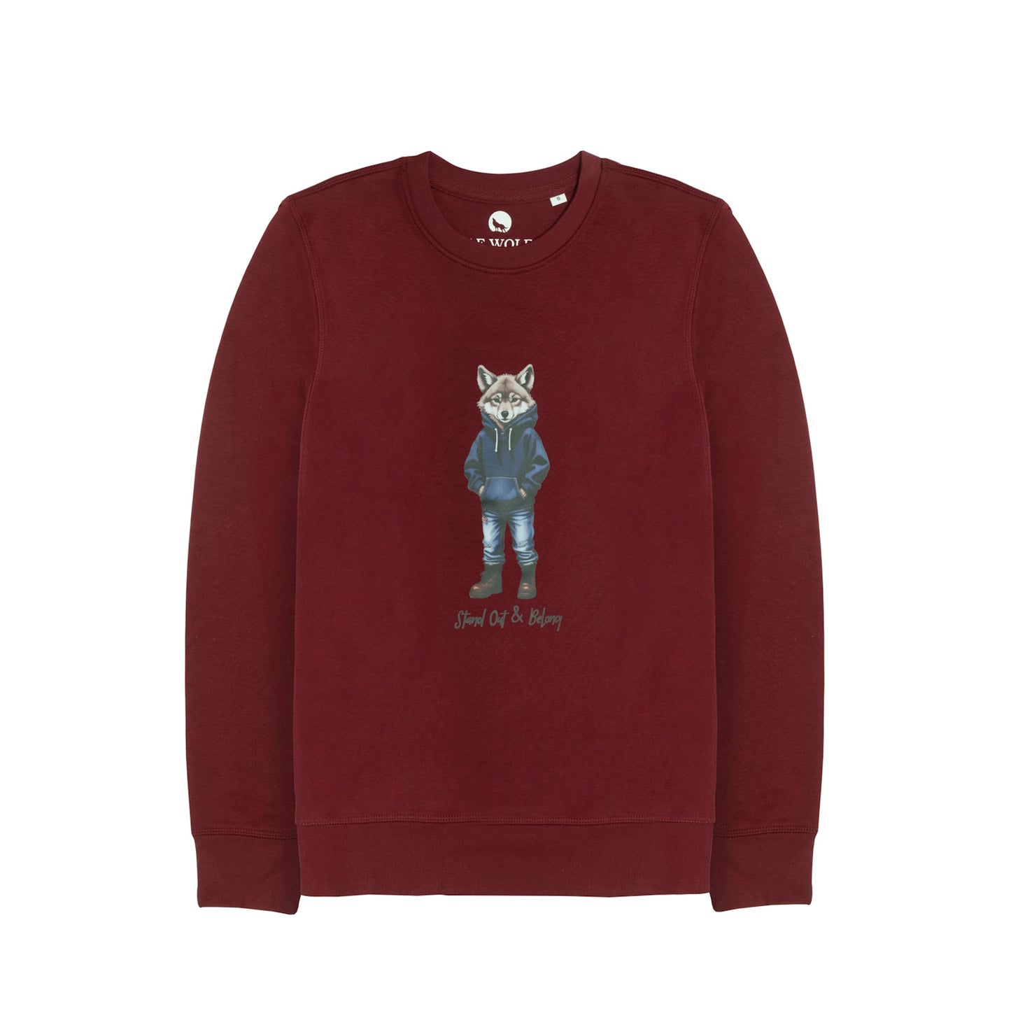 Felpa LeWolf a Girocollo VETTORE BORDEAUX Unisex
