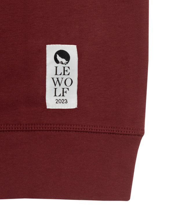 Felpa LeWolf a Girocollo VETTORE BORDEAUX Unisex