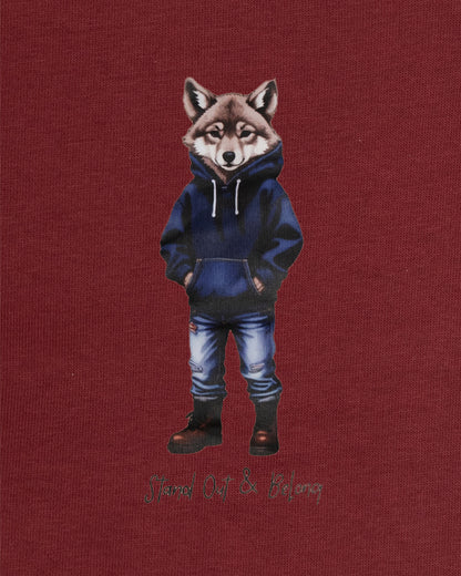 Felpa LeWolf a Girocollo VETTORE BORDEAUX Unisex