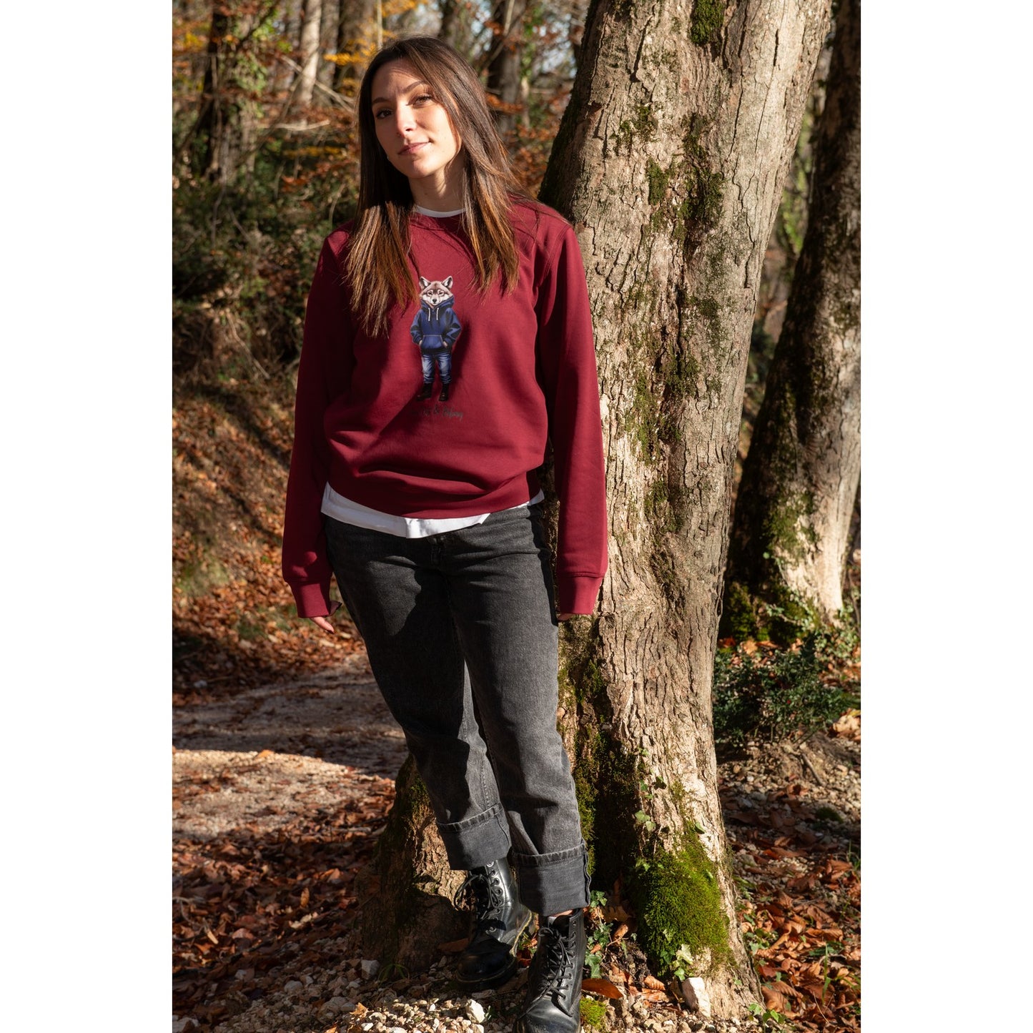Felpa LeWolf a Girocollo VETTORE BORDEAUX Unisex