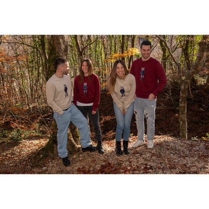 Felpa LeWolf a Girocollo VETTORE BORDEAUX Unisex