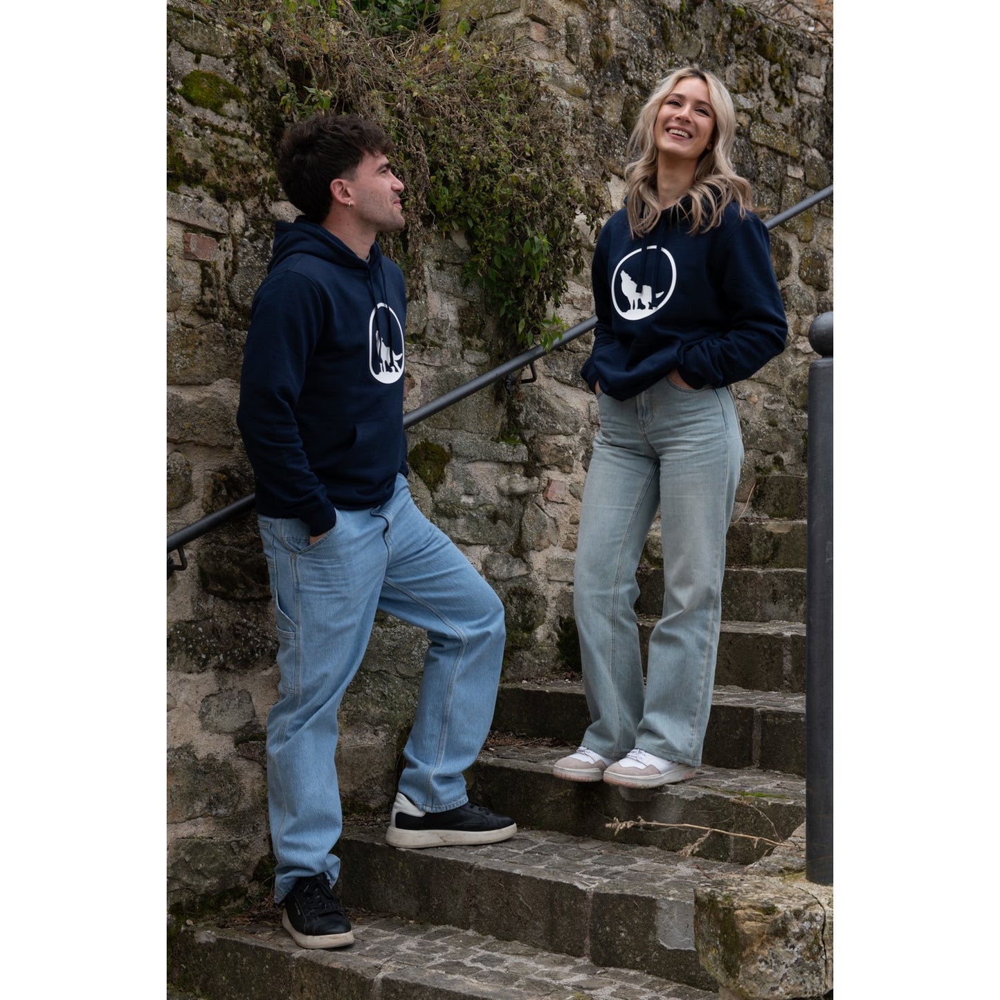 Felpa LeWolf con Cappuccio MADDALENA Blu Navy Unisex