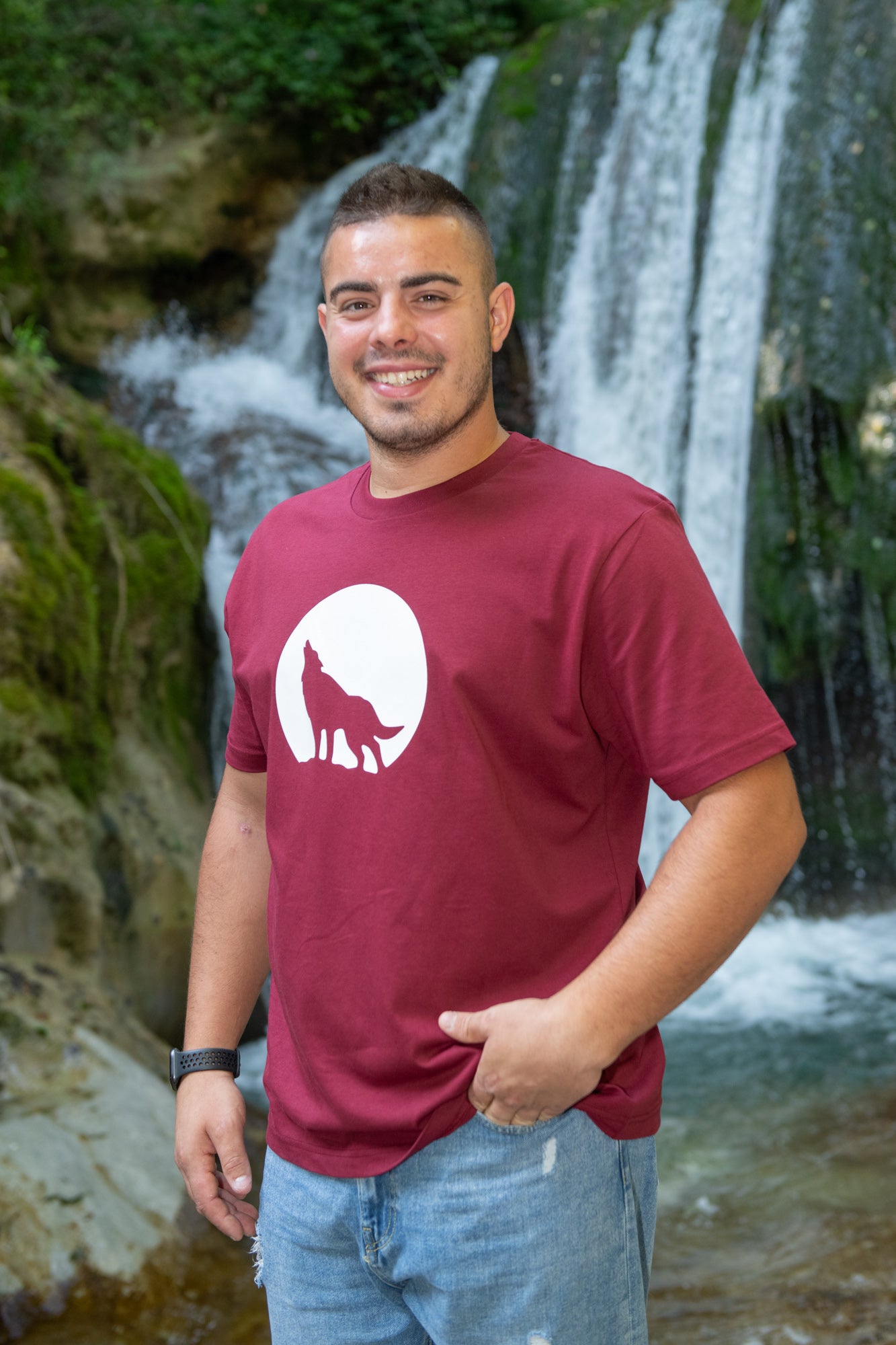 T-Shirt SASSOTETTO 100% Cotton Red Burgundy 